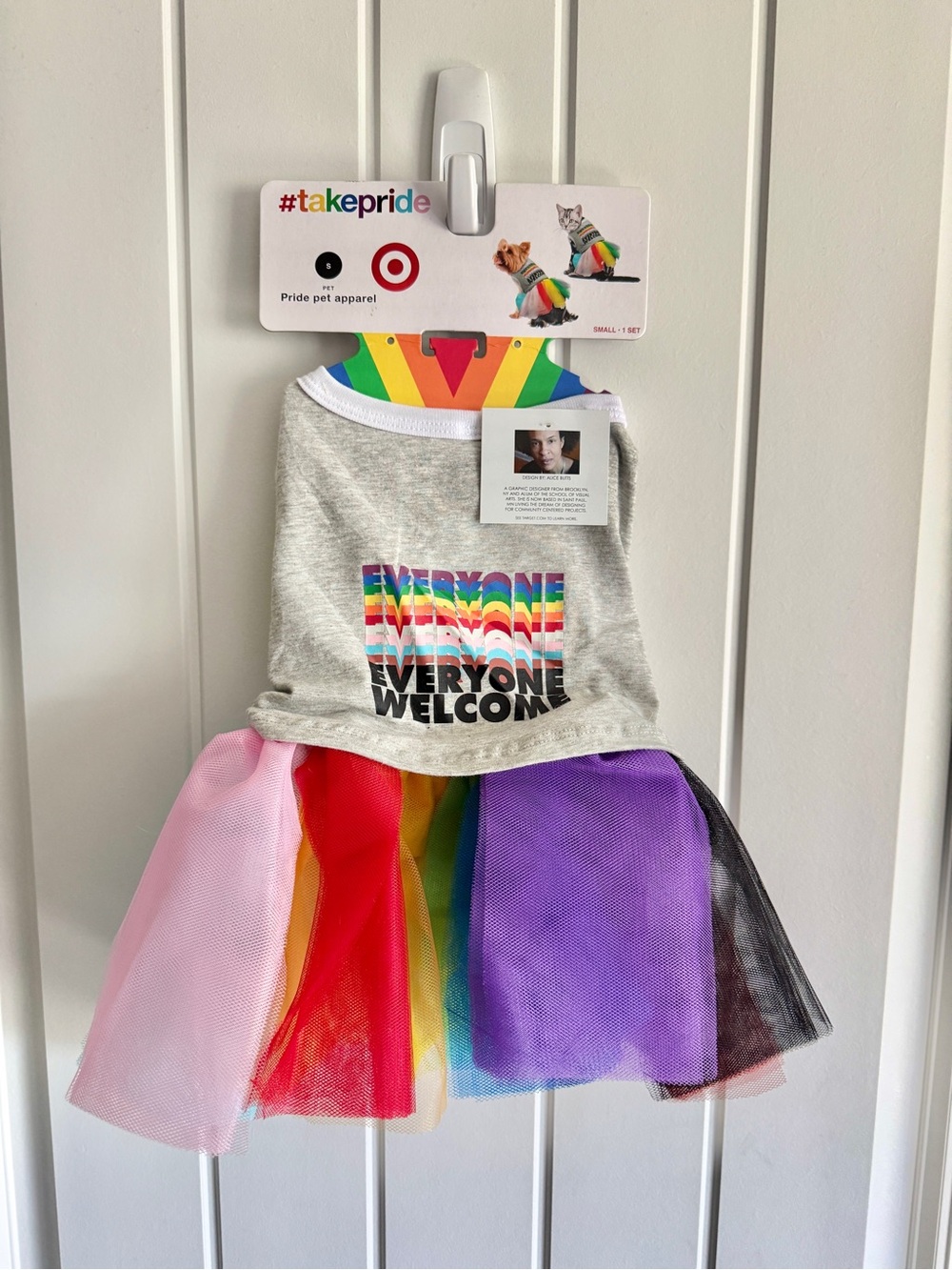 Pet Pride Rainbow Tutu Pet Dress - 'Everyone Welcome'